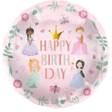 Folie ballon pretty prinses Happy birthday